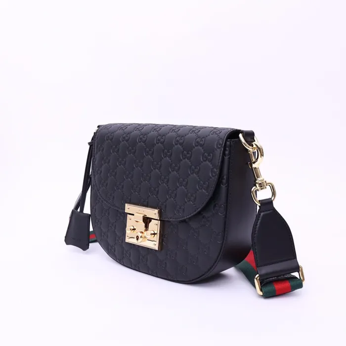 Fake Gucci Supreme Monogram Web Medium Padlock Messenger Shoulder Bag - Image 9