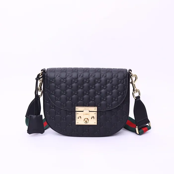 Fake Gucci Supreme Monogram Web Medium Padlock Messenger Shoulder Bag - Image 5