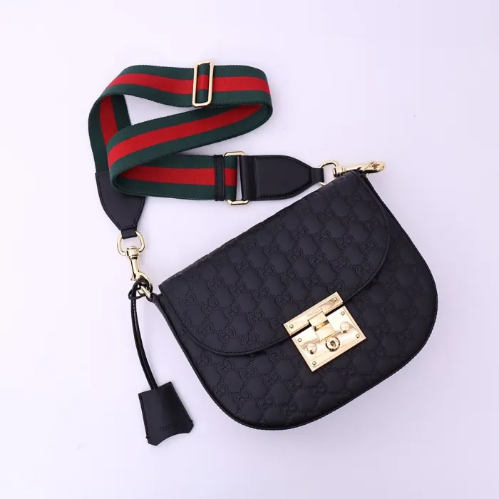Fake Gucci Supreme Monogram Web Medium Padlock Messenger Shoulder Bag - Image 10