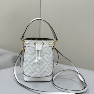 Replica Fendi Tresor Mini Bucket White