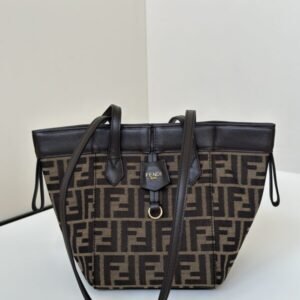 Alternative view of Replica Fendi Origami Small Brown Cotton