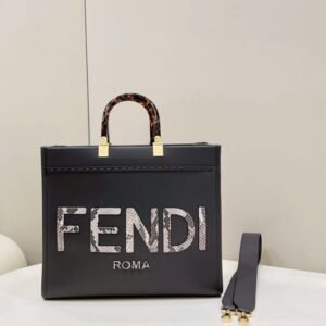 Fake Fendi Sunshine Tote Dark Grey