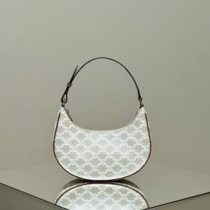 Replica Celine Triomphe Moon Bag White