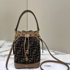 Replica Fendi Tresor Mini Bucket Brown
