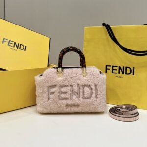 Fake Fendi By The Way Boston Pink Wool