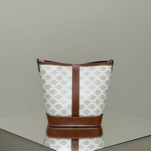 Alternative view of Replica Celine Triomphe Bucket White