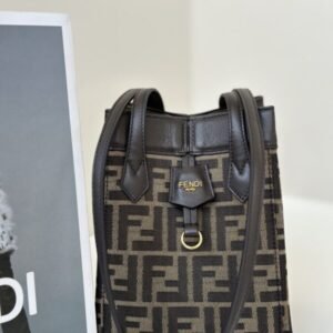 Replica Fendi Origami Small Brown Cotton