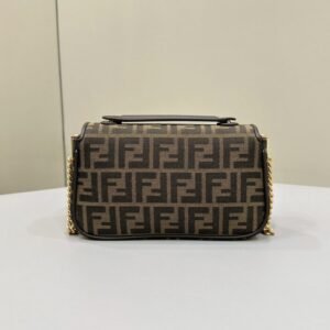 Alternative view of Replica Fendi Baguette Sliding Chain Ff Brown
