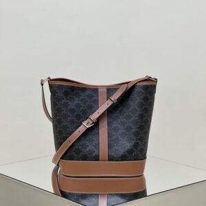 Fake Celine Triomphe Bucket Brown