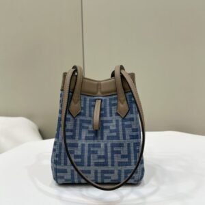 Alternative view of Replica Fendi Origami Small Blue Cotton