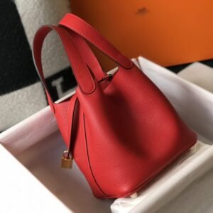 Alternative view of Fake Hermès Picotin Lock Red