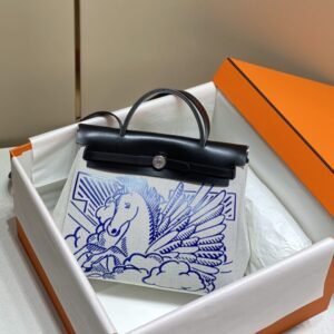Fake Hermès Herbag 31Cm Blue Horse