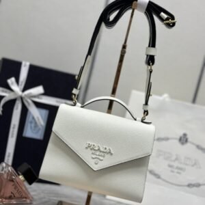 Fake Prada Saffiano White Envelope