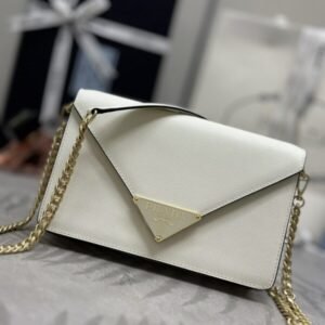 Fake Prada Saffiano White Small Envelope