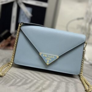 Replica Prada Saffiano Blue Small Envelope