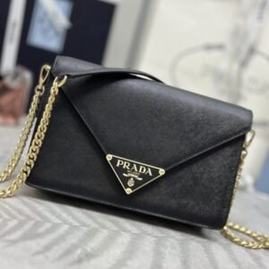 Replica Prada Saffiano Black Small Envelope