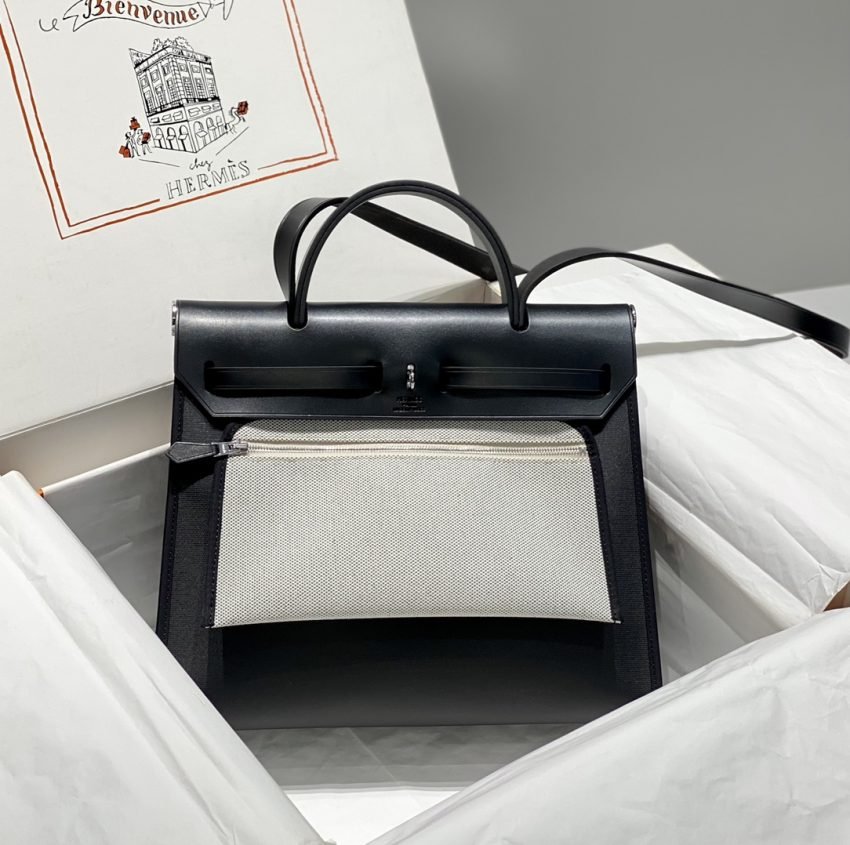 Fake Hermès Herbag 31Cm Black - Image 3