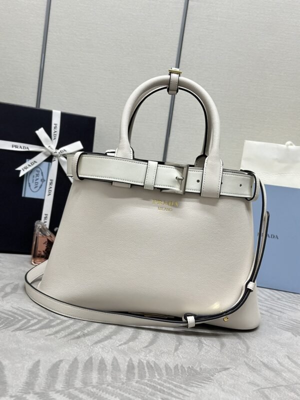 Fake Prada White Buckle