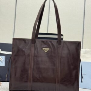 Fake Prada Antique Nappa Tote Dark Brown