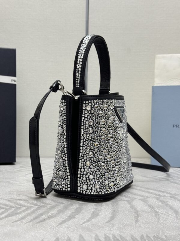 Fake Prada White Crystal Bucket Bag - Image 5