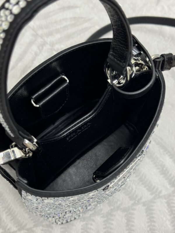 Fake Prada White Crystal Bucket Bag - Image 2