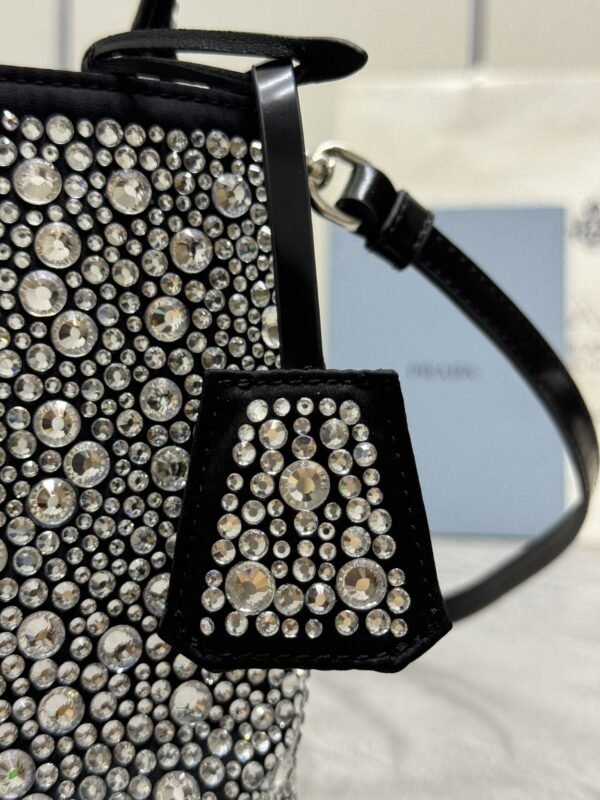 Fake Prada White Crystal Bucket Bag - Image 7