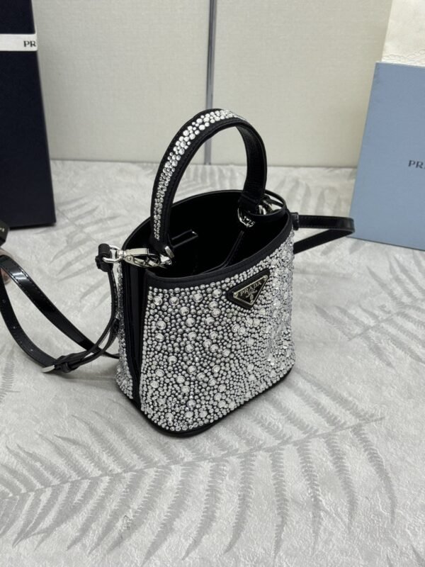 Fake Prada White Crystal Bucket Bag - Image 8