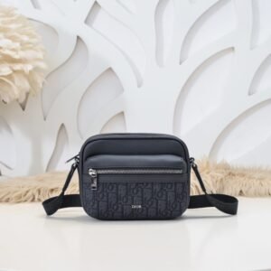 Fake Dior Rider Zipped Messenger Bag Black