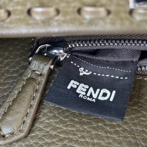 Alternative view of Replica Fendi Peekaboo Khaki Python Handle
