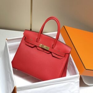 Alternative view of Replica Hermès Birkin Hot Red