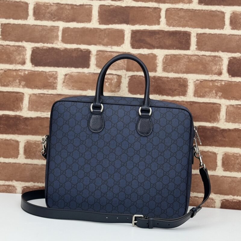 Fake Gucci Crossbody Briefcase Blue - Image 3
