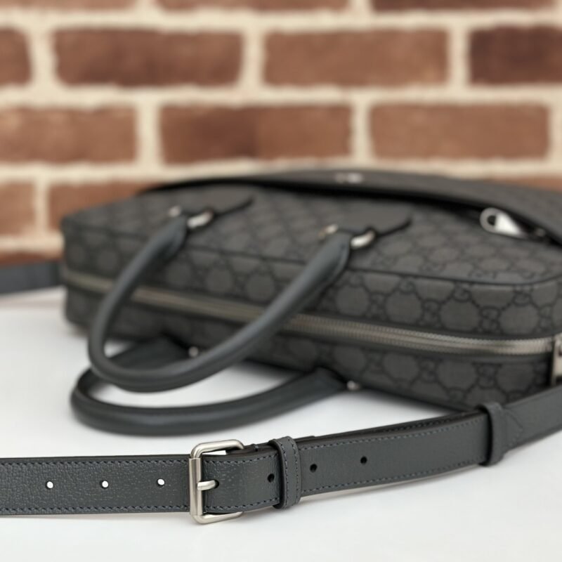 Fake Gucci Crossbody Briefcase Grey - Image 2