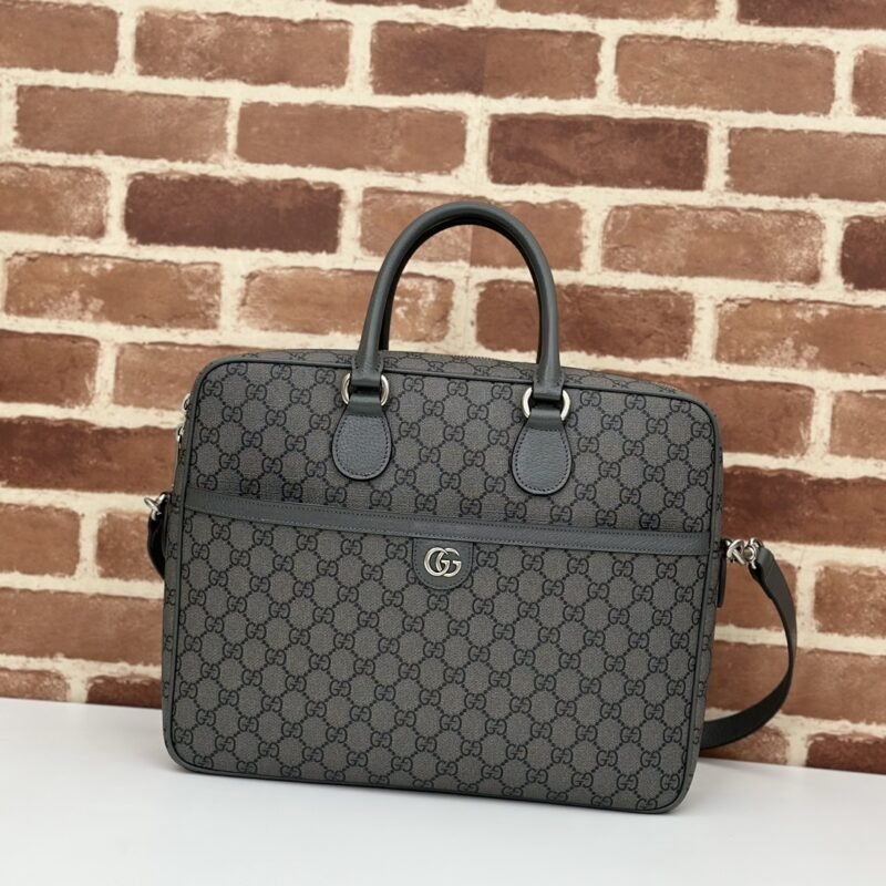 Fake Gucci Crossbody Briefcase Grey