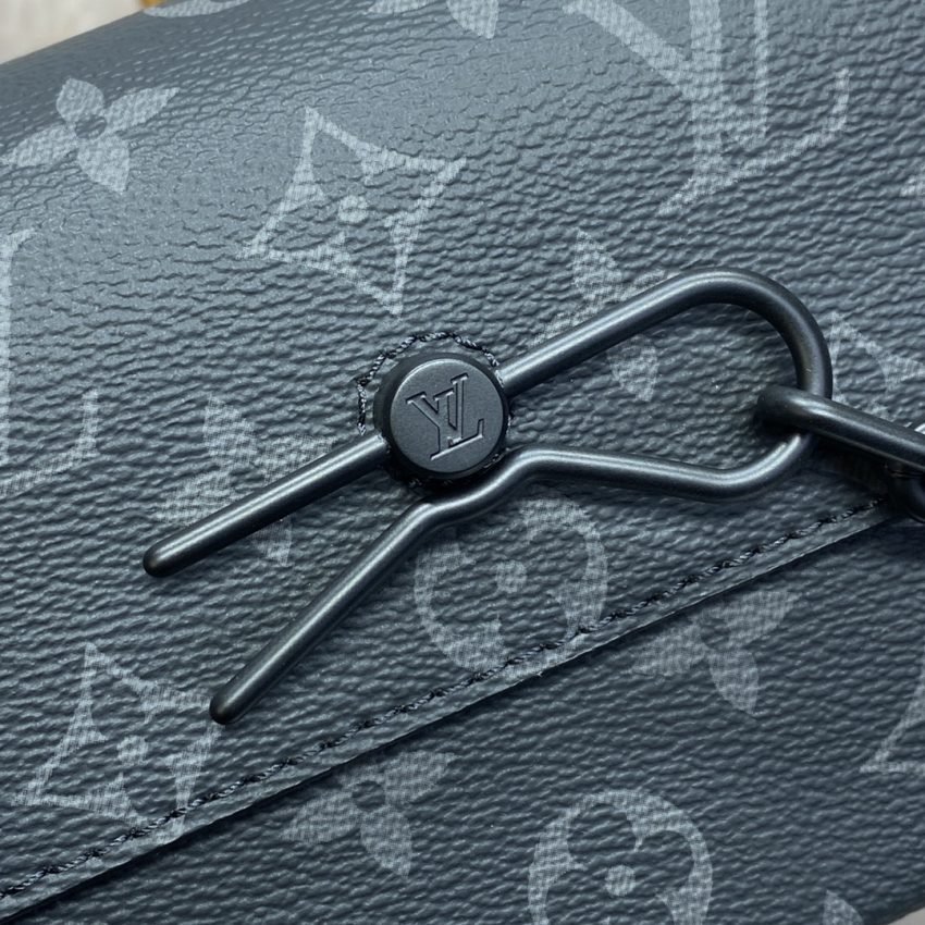 Fake Louis Vuitton Steamer Wearable Wallet Black Canvas - Image 5