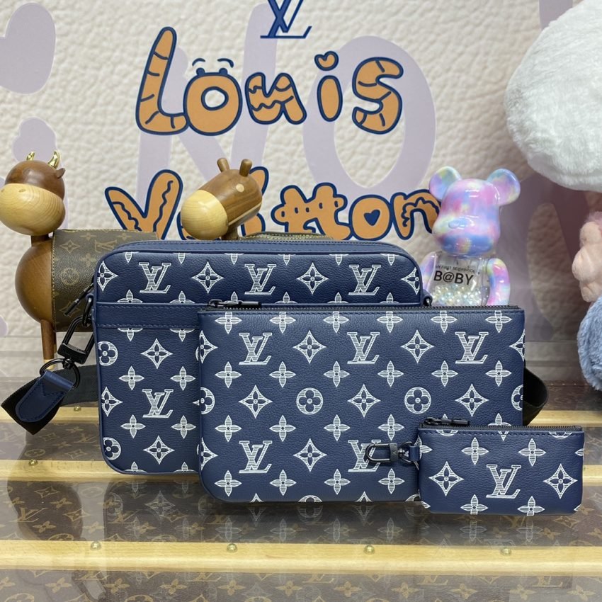 Replica Louis Vuitton Trio Messenger Blue&White - Image 2