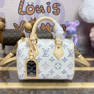Fake Louis Vuitton Speedy Bandouliere 20 White Grey