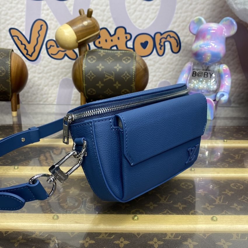 Fake Louis Vuitton Pilot Wearable Wallet Blue - Image 9