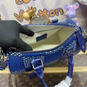 Alternative view of Replica Louis Vuitton Speedy Bandouliere 25 Blue Grid