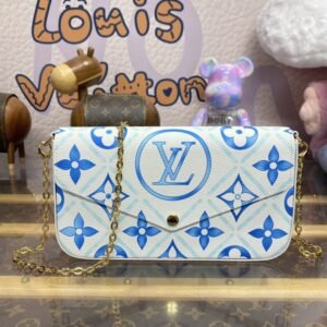 Replica Louis Vuitton Félicie Pochette Blue Pink