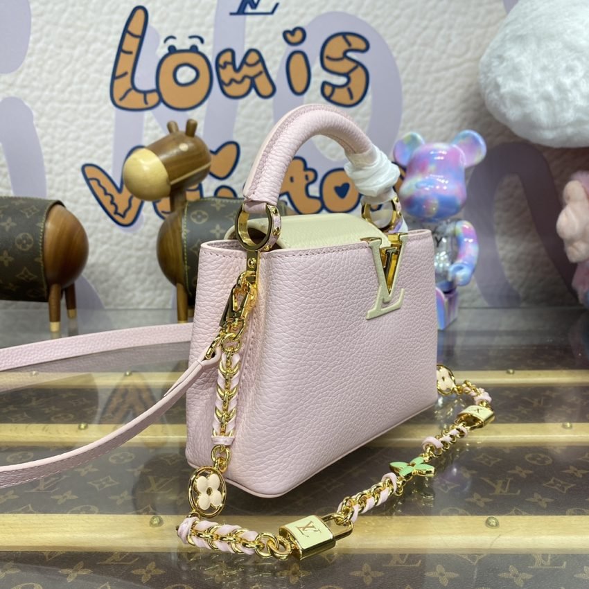 Replica Loius Vuitton Capucines Pink Beige - Image 2