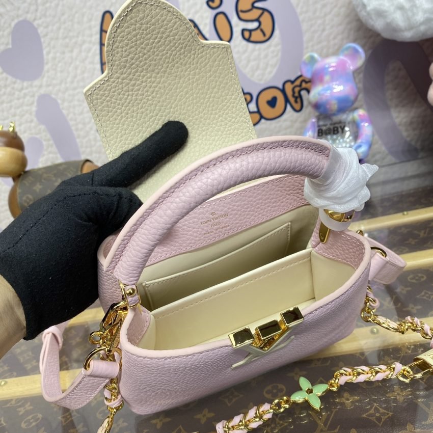 Replica Loius Vuitton Capucines Pink Beige - Image 7