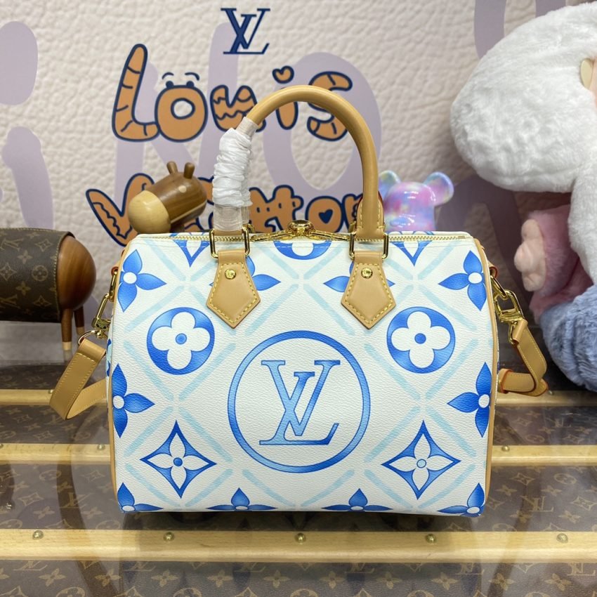 Replica Louis Vuitton Speedy Bandouliere 25 Blue – White - Image 4