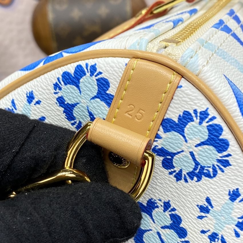 Replica Louis Vuitton Speedy Bandouliere 25 Blue – White - Image 2