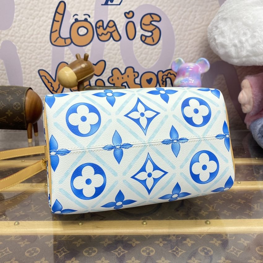 Replica Louis Vuitton Speedy Bandouliere 25 Blue – White - Image 9