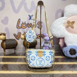 Fake Louis Vuitton Multi Pochette Accessoires White Blue