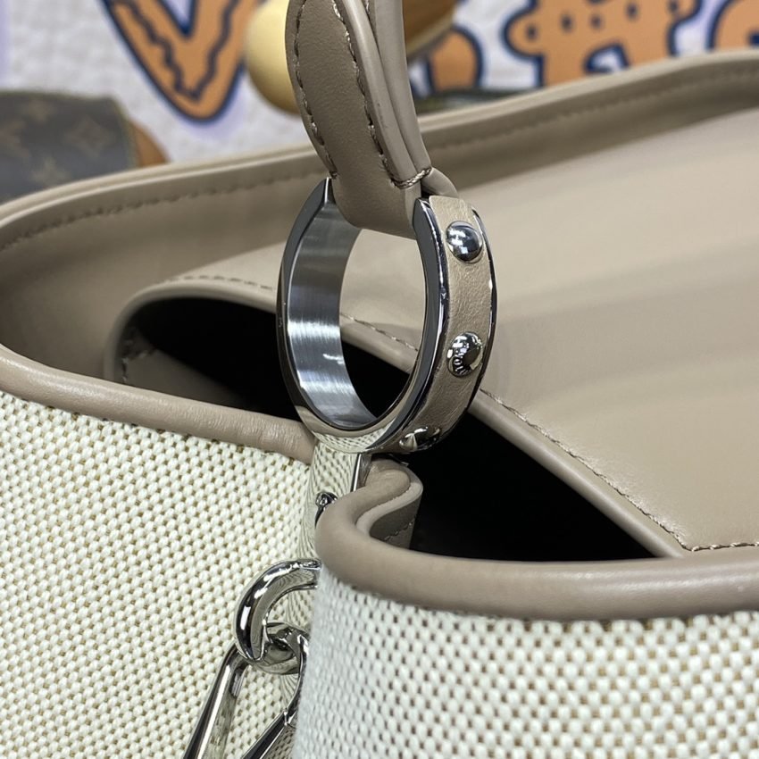 Replica Loius Vuitton Capucines Beige Silk - Image 9