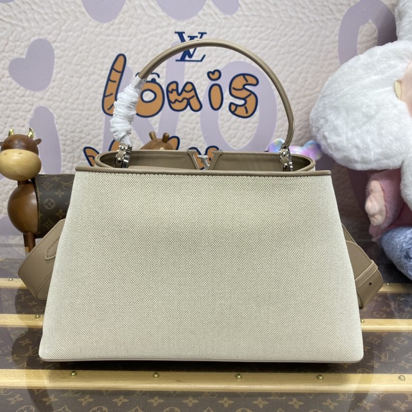 Replica Loius Vuitton Capucines Beige Silk - Image 11