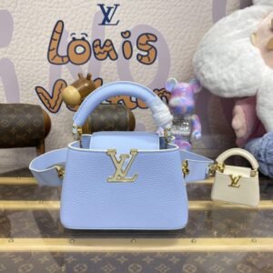 Replica Loius Vuitton Capucines Light Blue
