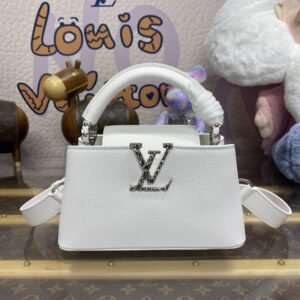 Fake Loius Vuitton Capucines East West White