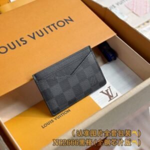 Louis Vuitton Card Holder Black Grid